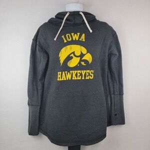 Iowa Hawkeyes Funnel Neck Sweatshirt Longsleeve Charcoal Gray Retro Brand XL